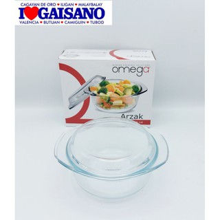 OMEGA ROUND GLASS CASSEROLE WITH LID 1000ML *arzak