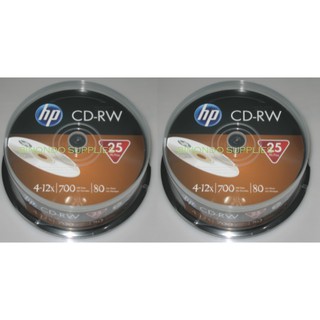 HP CD-RW 700MB Blank Rewritable CD 25 Pieces Pack of 2