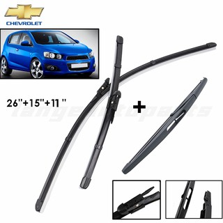Wiper Front & Rear Wiper Blades for Chevrolet Sonic Aveo 2011-2019