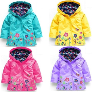 [Ready Stock]☍✱Girls Raincoat Jacket Hooded Coats Baby Girls Coat For Kids Clothes Children Outwear
