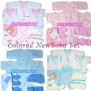☎✟◑Lucky CJ White and Pink/Blue Combination Newborn Clothes Infant Wear Basic Set for Baby Girl/Boy