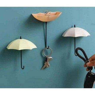 3PCS Cute hook key hook Umbrella Hook Adhesive Hanger Hook decorative wall hanging shelf