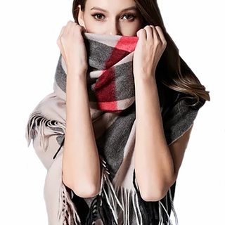 Brand plaid women’s scarf cashmere shawl winter warm plaid scarf cloak thick blanket fringed scarf