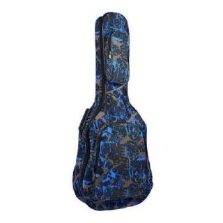 Water-resistant Oxford Cloth Camouflage Blue Double Stitched Padded Straps Gig Bag Guitar Carrying C