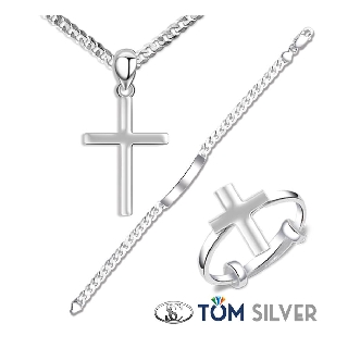 Tom Silver 92.5 Italy Sterling Silver Kids Set For Boys P402+N045-2MM14"+MB002-2MM5.8"+RC062