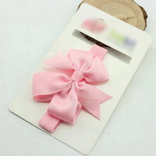 2 Piece Baby Girls Hair Bow Tie Ribbon Decor Hairband Headband, Black & Pink