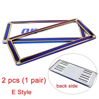 2pcs/set for Front and Rear Car License Plate Number Plate Holder Cover Frame Stainless Steel 370mm