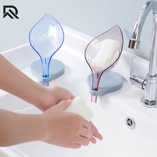 Leaf Shape Soap Cleaning Sponge Holder Drain Box Soap Drying Stand Rack with Suction Cups
