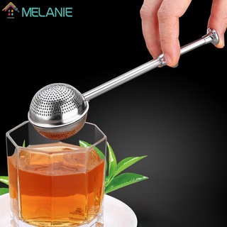 Ball-Shape Push Style Stainless Steel Tea Strainer / Loose Leaf Tea Mulling Spices Sphere Mesh Strainer / Tea Infuser Filter / Kitchen Accessories