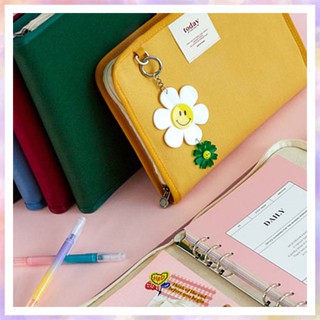 [Funnymade] A5 6 Ring Canvas Fabric Binder Pouch / Korea Photocard Pocket Collect Book Sticker File Diary Cover