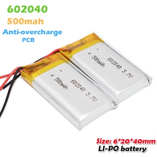 602040 3.7V 500mah Li-ion lithium polymer Rechargeable battery For MP3 MP4 Smart Watch Bluetooth hea