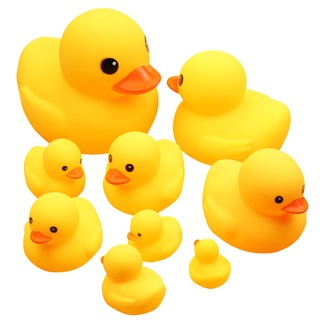 【recommended】100pcs/lot Squeaky Rubber Duck Duckie Bath Toys Baby Swimming Pool Shower Water Toys fo