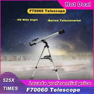 F60700 Refractive 525 X Zoom Astronomical Telescope Monocular Telescope Aluminum Tripod F70060