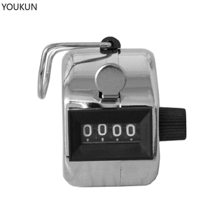 4 Digit Number Mini Hand Tally Metal Counter Silvery white Digital Golf Clicker Manual Training Counting for Buddha Kids Office YKEL YKEL