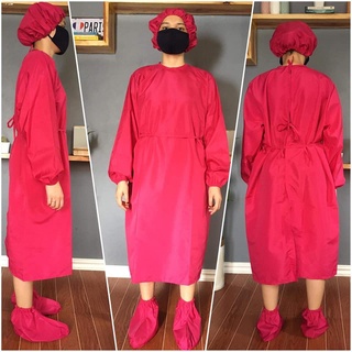 Playsuits▫WASHABLE PPE - Isolation/Lab Gown Set w/ Shoe & Hair Cover (Microfiber)