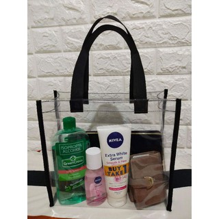 Women PVC Transparent Tote Shoulder Bag/ Clear Handbag