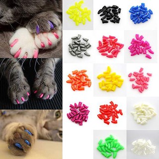 LGSZ♥20Pcs Soft Silicone Pet Dog Cat Kitten Paw Claw Control Sheath Nail Caps Covers