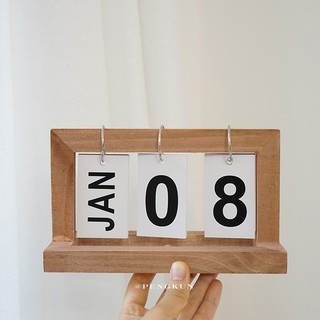 IKEA style simple wooden desk calendar office calendar Nordic creative wooden ins style desktop decoration solid wood personality study dormitory desktop decoration