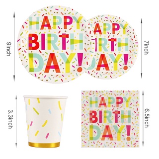 Happy Birthday theme Party Supplies unicorn Disposable Paper Plates Cup napkin Party Supplies Party Decoration Set (5)