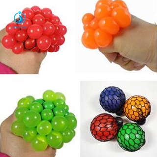 ♥AMAR♥ Squeeze Anti Stress Anxiety Relief Squishy Mesh Grape Shaped Ball Funny Kid Toy