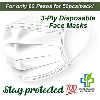 50pcs 3-Ply Disposable Face Mask (1 box)