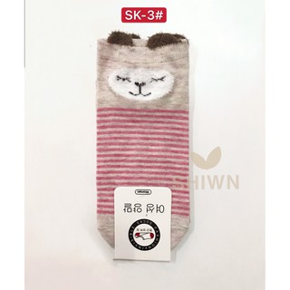 #W02-7 Korean cartoon animal print cute socks （1 pairs） (5)