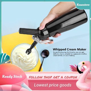 [COD]Keaostore 500mL Black Aluminum Whipped Dessert Cream Butter Dispenser Whipper Foam Maker