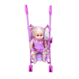 ❐♂barbie beauty baby doll with stroller
