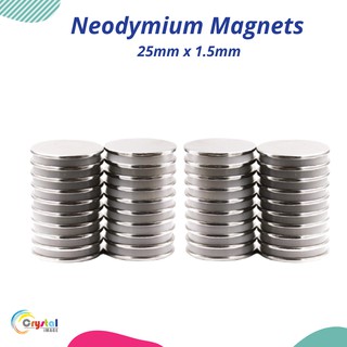 Neodymium magnet 25mm x 1.5mm - Round Shape Rare Earth Neodymium Super Strong NdFeB Magnet