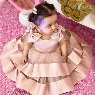 Baby Kids Tulle Princess Dress Gown Birthday Christening Party Casual