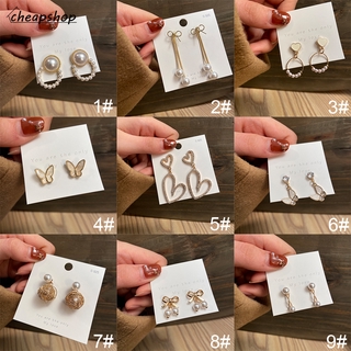 Korean Butterfly Gold Earrings Elegant Ladies Pearl Stud Earrings Luxury Women Jewelry Accessories