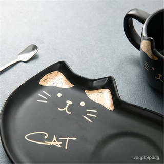 Ceramic Phnom Penh Coffee Cup Set Cartoon Cat Tea Cup With Saucer Spoon Breakfast Milk Coffee Mug Br (4)