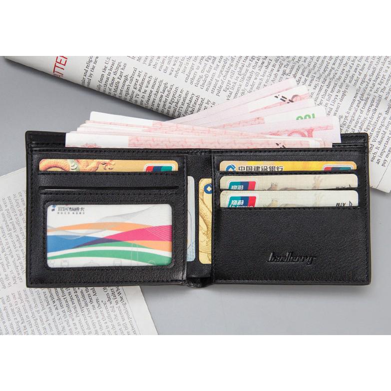 Men's Billfold Short Wallet PU Leather Coin Purse Clutch Bag (8)