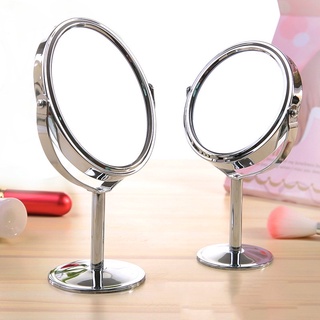 double-sided desktop makeup mirror metal rotating vanity mirror