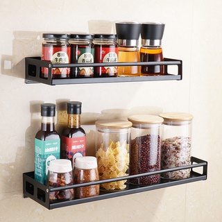 【Best seller】Modern Nordic Style Kitchen Organizer Wall Mount Bracket Storage Rack Spice Jar Rack Ca