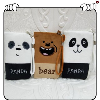 12pcs/Lot We Bare Bear Mobile Phone Pouch Coin Purse Clutch Handbag Bag YY