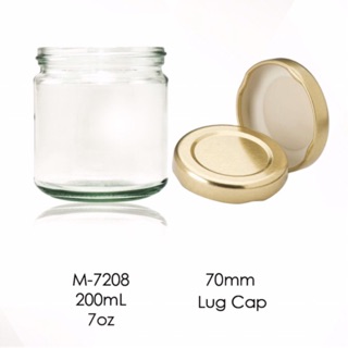 M7208 200ml Glass Jar w/ Free Seal Sold per Box/24 jars (1)