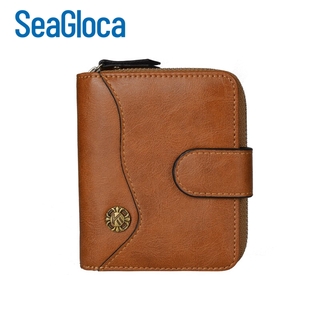 Seagloca Vintage Men Wallet Short Slim Clutch PU Leather Purse Card Holder