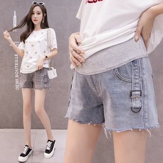 Maternity High Waist Denim Shorts Korean Fashion Loose Casual Summer Pregnancy Pregnant Women Jeans Shorts
