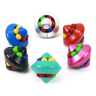 ☌☞▦Unzip toy puzzle magic bean finger Rubik s cube flying saucer top psychedelic magic ball metal ma