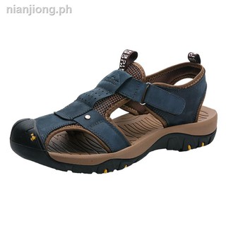 ↂDR.WUJU Genuine Leather Men Sandals Casual For Beach Male Size38-46