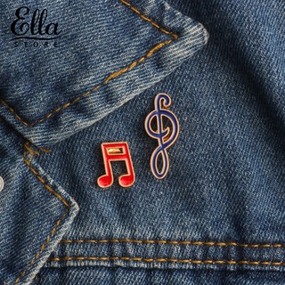 ELLA ® 1Pc Unisex Music Note Lapel Badge Pin Jeans Enamel Brooch Pin