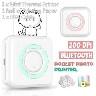 Mini Portable Thermal Printer Paper Photo Pocket Thermal Printer Bluetooth Printers