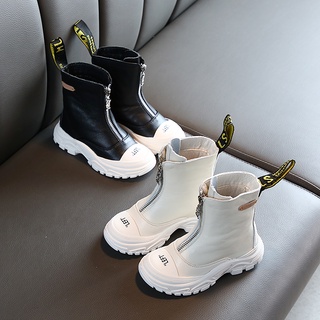 ◑Children's Shoes 2020 Spring New boys girls Microfiber leather Martin boots Anti-kick Soft bottom