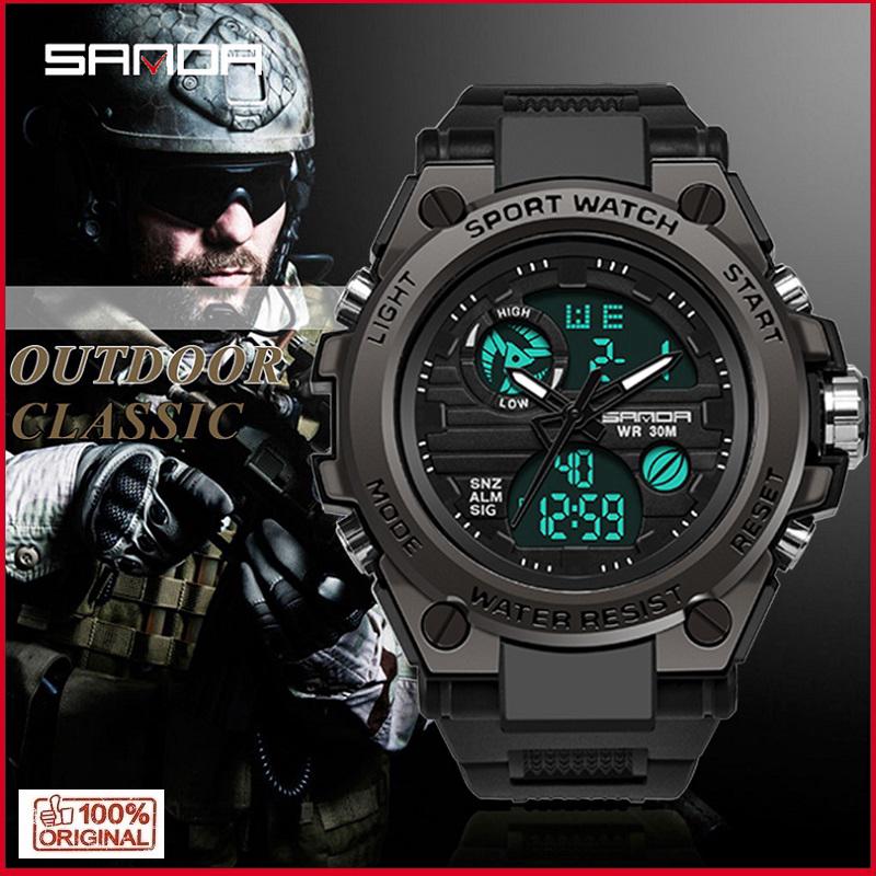 SANDA Sport Men Watch Luxury Military LED Digital Quartz Watches Waterproof Watch for Men Relo (1)