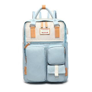 MINGKE Laptop Bag 13 14 inch Backpack Schoolbag for Women Student USB Waterproof Shockproof Leisure Fashion High capacity