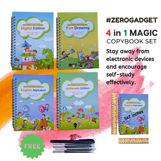4Book/Set Practice book English Tracing Writing Drawing Book A6