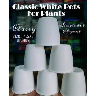 CLASSY ELEGANT WHITE POT SIZE SMALL PLANTER for plants