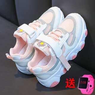 Girls sports shoes new mesh breathable student running shoes girls soft sole lightweight casual children s shoes