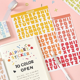 Candy Color Alphbet Stickers Cute Number Sticker For Journal Decor